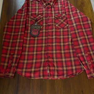 DIXXON Red Casual Plaid Button Down Shirt